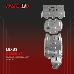 LEXUS GX550 YF 2001-2009 5/8mm Aluminum Alloy Anti-Slip Engine Protector, Natural Color, Original Hole Mounting